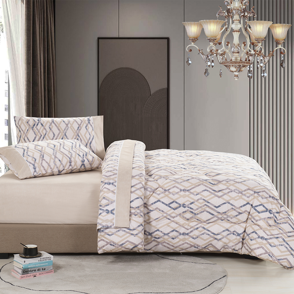 99,99% Polyester 85GSM Fuld Twill -trykt 5 stk -dyne -sæt