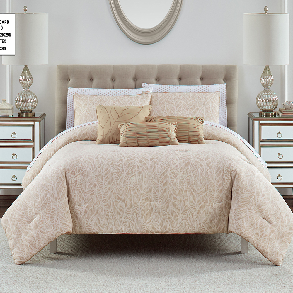 99,99% polyester Jacquard Yarn-farvet dyne 6-delt sæt