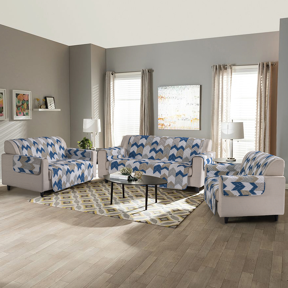 99,99% polyester trykt og solid dobbelt-side brug sofa dækker 3-stykker sæt